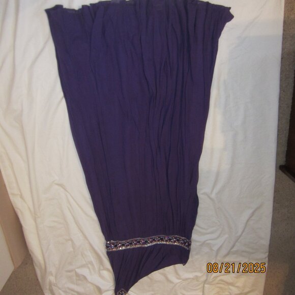Purple Beaded One Shoulder Evening Dress - Picture 1 of 3